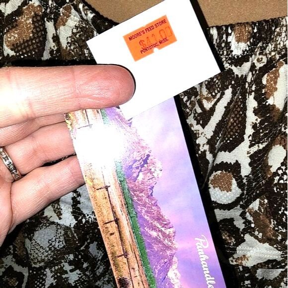 Panhandle NWT Brown & Cream Snakeskin Print On/Off Shoulder Blouse Plus Size XXL - Picture 9 of 10